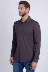 Barabas Wholesale Men's Patterned Stretch Button Down Long Sleeve Shirts 5B20 Purple