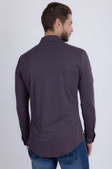 Barabas Men's Patterned Stretch Button Down Long Sleeve Shirts 5B20 Purple