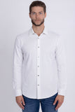 Barabas Men's Patterned Stretch Button Down Long Sleeve Shirts 5B20 White