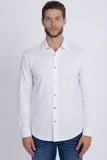 Barabas Wholesale Men's Patterned Stretch Button Down Long Sleeve Shirts 5B20 White