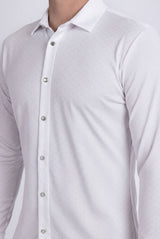 Barabas Men's Patterned Stretch Button Down Long Sleeve Shirts 5B20 White