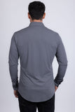 Barabas Wholesale Men's Patterned Stretch Button Down Long Sleeve Shirts 5B21 Grey