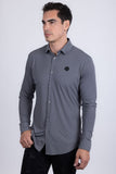 Barabas Wholesale Men's Patterned Stretch Button Down Long Sleeve Shirts 5B21 Grey