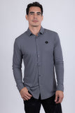 Barabas Wholesale Men's Patterned Stretch Button Down Long Sleeve Shirts 5B21 Grey