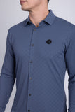 Barabas Wholesale Men's Patterned Stretch Button Down Long Sleeve Shirts 5B21 Navy