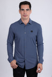 Barabas Wholesale Men's Patterned Stretch Button Down Long Sleeve Shirts 5B21 Navy