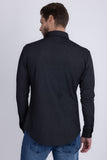Barabas Wholesale Men's Textured Stretch Button Down Long Sleeve Shirts 5B22 Black