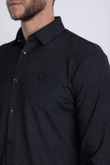 Barabas Men's Textured Stretch Button Down Long Sleeve Shirts 5B22 Black