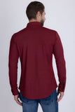 Barabas Wholesale Men's Textured Stretch Button Down Long Sleeve Shirts 5B22 Burgundy
