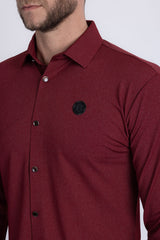 Barabas Wholesale Men's Textured Stretch Button Down Long Sleeve Shirts 5B22 Burgundy