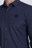 Barabas Wholesale Men's Textured Stretch Button Down Long Sleeve Shirts 5B22 Navy