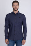 Barabas Men's Textured Stretch Button Down Long Sleeve Shirts 5B22 Navy