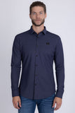 Barabas Wholesale Men's Textured Stretch Button Down Long Sleeve Shirts 5B22 Navy