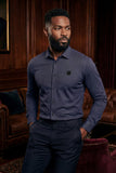 Barabas Wholesale Men's Textured Stretch Button Down Long Sleeve Shirts 5B22 Navy