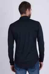 Barabas Wholesale Men's Patterned Plaid Stretch Long Sleeve Shirts 5B23 Black