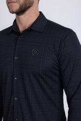 Barabas Men's Patterned Plaid Stretch Long Sleeve Shirts 5B23 Black