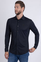 Barabas Men's Patterned Plaid Stretch Long Sleeve Shirts 5B23 Black