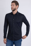 Barabas Wholesale Men's Patterned Plaid Stretch Long Sleeve Shirts 5B23 Black