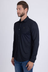 Barabas Wholesale Men's Patterned Plaid Stretch Long Sleeve Shirts 5B23 Black
