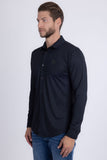 Barabas Wholesale Men's Patterned Plaid Stretch Long Sleeve Shirts 5B23 Black