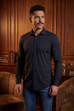 Barabas Wholesale Men's Patterned Plaid Stretch Long Sleeve Shirts 5B23 Black