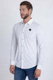 Barabas Wholesale Men's Patterned Plaid Stretch Long Sleeve Shirts 5B23 White