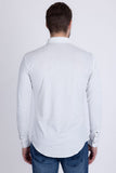 Barabas Wholesale Men's Patterned Plaid Stretch Long Sleeve Shirts 5B23 White