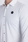 Barabas Wholesale Men's Patterned Plaid Stretch Long Sleeve Shirts 5B23 White
