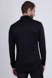 Barabas Men's Textured Stretch Button Down Long Sleeve Shirts 5B24 Black