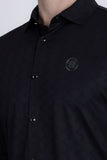 Barabas Wholesale Men's Textured Stretch Button Down Long Sleeve Shirts 5B24 Black