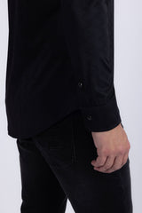 Barabas Wholesale Men's Textured Stretch Button Down Long Sleeve Shirts 5B24 Black