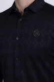 Barabas Wholesale Men's Textured Stretch Button Down Long Sleeve Shirts 5B26 Black