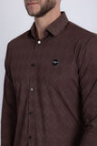 Barabas Wholesale Men's Textured Stretch Button Down Long Sleeve Shirts 5B26 Coffee