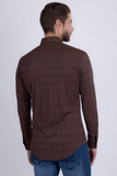 Barabas Wholesale Men's Textured Stretch Button Down Long Sleeve Shirts 5B26 Coffee