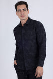 Barabas Wholesale Men's Embroidered Sequins Collar Long Sleeve Shirts 5B41 Black