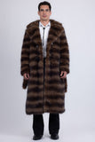 Barabas Wholesale Men's Soft Fur Notch Lapel Long Coat 5BHL01 Brown