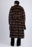 Barabas Wholesale Men's Soft Fur Notch Lapel Long Coat 5BHL01 Brown