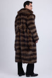 Barabas Wholesale Men's Soft Fur Notch Lapel Long Coat 5BHL01 Brown