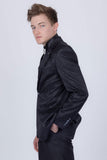 Barabas Wholesale Men's Floral Design Luxury Prom Notch Lapel Blazer 5BL01 Black