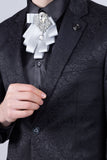 Barabas Wholesale Men's Floral Design Luxury Prom Notch Lapel Blazer 5BL01 Black