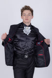 Barabas Wholesale Men's Floral Design Luxury Prom Notch Lapel Blazer 5BL01 Black