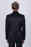 Barabas Wholesale Men's Floral Design Luxury Prom Notch Lapel Blazer 5BL01 Black