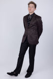 Barabas Wholesale Men's Floral Design Luxury Prom Notch Lapel Blazer 5BL01 Chocolate