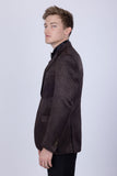 Barabas Wholesale Men's Floral Design Luxury Prom Notch Lapel Blazer 5BL01 Brown