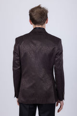 Barabas Wholesale Men's Floral Design Luxury Prom Notch Lapel Blazer 5BL01 Brown