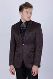 Barabas Wholesale Men's Floral Design Luxury Prom Notch Lapel Blazer 5BL01 Chocolate