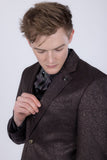 Barabas Wholesale Men's Floral Design Luxury Prom Notch Lapel Blazer 5BL01 Brown