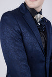 Barabas Wholesale Men's Floral Design Luxury Prom Notch Lapel Blazer 5BL01 Light Blue