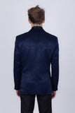 Barabas Wholesale Men's Floral Design Luxury Prom Notch Lapel Blazer 5BL01 Blue