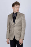 Barabas Wholesale Men's Floral Design Luxury Prom Notch Lapel Blazer 5BL01 Tan